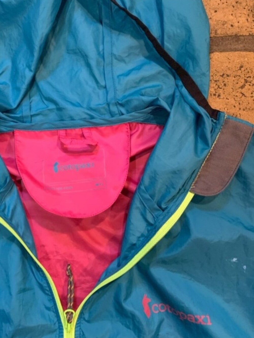 Cotopaxi Clorblock Pullover Windbreaker Jacket in Teal, Orange, Pink - Picture 2 of 4